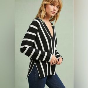 NWT Moth Hadley Striped V-Neck Pullover